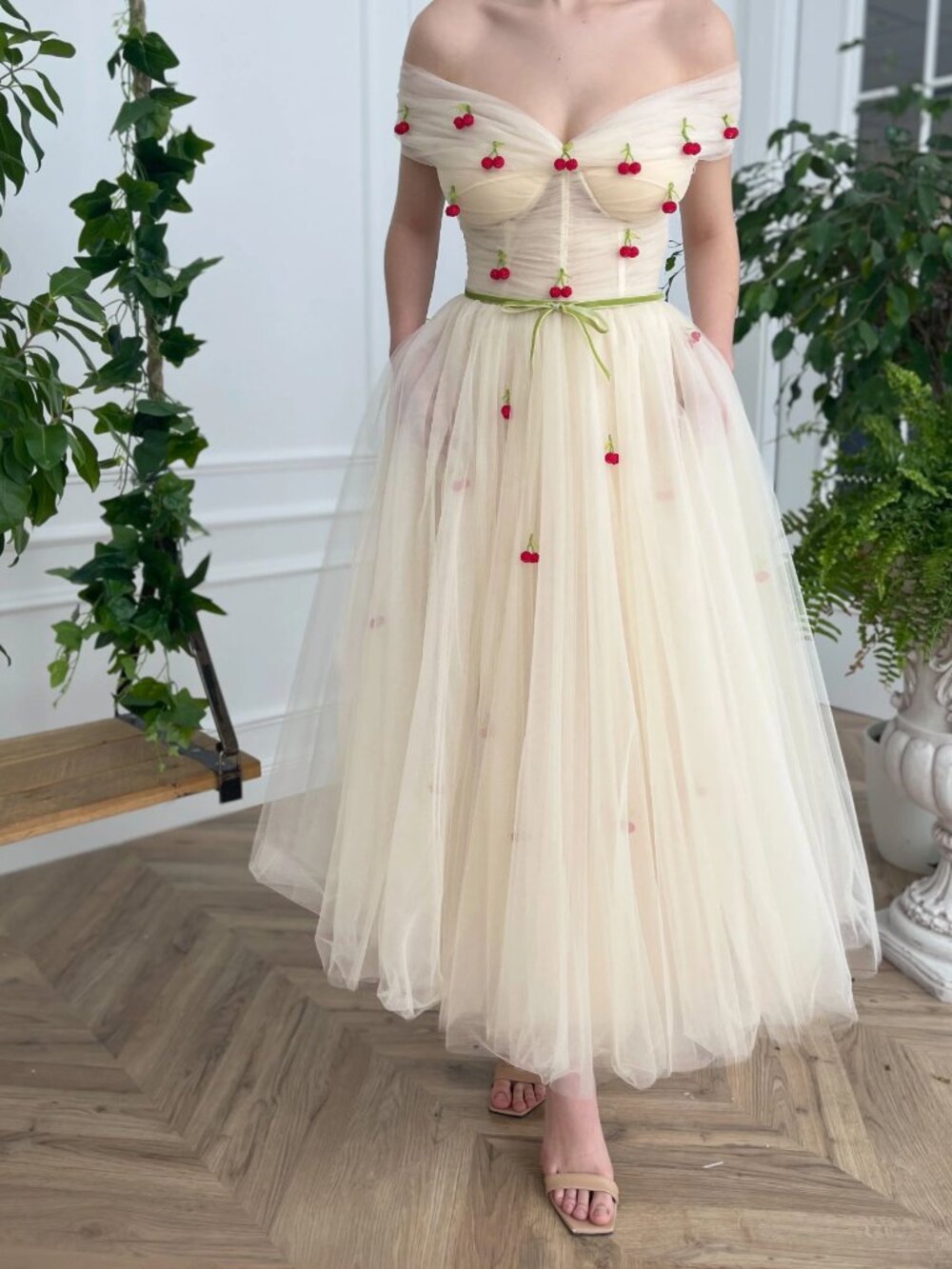 Teuta Matoshi Cherry Ivory Dress - RARE & BRAND NEW
